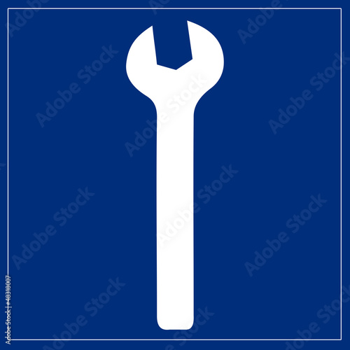 Illustration: Schild blau - Werkstatt Schild blau - Werkstatt