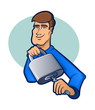 Illustration of a Locksmith Picking a Lock