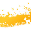 Osterkarte Osterwiese Osterhase Ostern Vektor Design