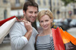 Couple out shopping together