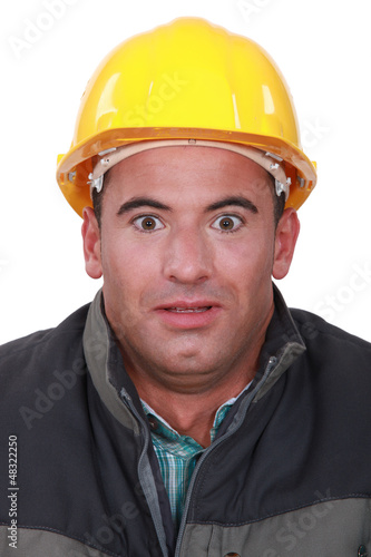 Photo: Shocked builder Shocked builder