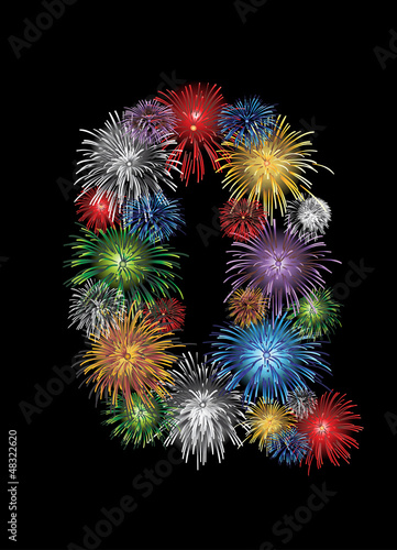 Vector: letter (Q) made from colorful in the form of fireworks letters letter (Q) made from colorful in the form of fireworks letters