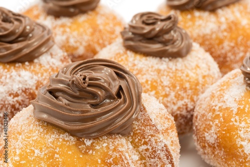 Photo: Krapfen with chocolate Krapfen with chocolate