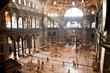 Hagia Sophia Columns Chandeliers Windows  Istanbul Turkey
