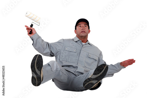 Photo: craftsman painter slipping and falling craftsman painter slipping and falling