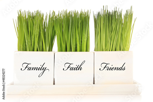Photo: Family, faith, friends decoration. Family, faith, friends decoration.