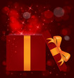Magic light gift box open vector
