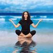 Photo: Brunette Woman Doing Yoga Exercises Brunette Woman Doing Yoga Exercises