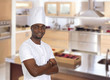 Attractive chef in the cuisine