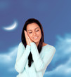Photo: Pretty brunette woman sleeping Pretty brunette woman sleeping