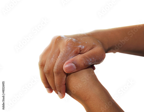 Photo: Rubbing Hands in Soap Rubbing Hands in Soap