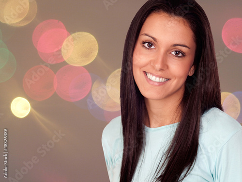 Photo: Pretty brunette woman in the nighclub Pretty brunette woman in the nighclub