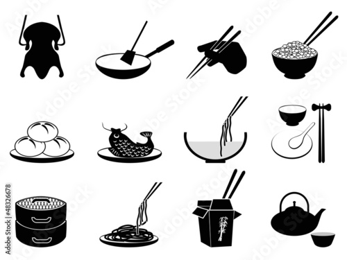 Vector: Chinese food icons Chinese food icons