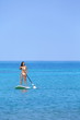 Hawaii beach lifestyle woman paddleboarding