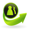 bouton profil flêche verte