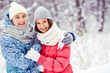 Couple in winter park