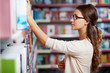 Student in library