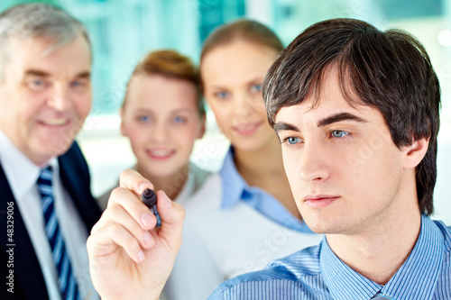 Photo: Businessman with crayon Businessman with crayon