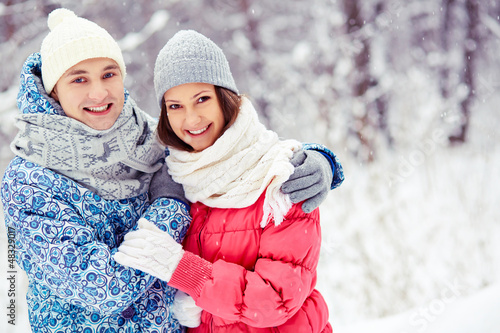Photo: Couple in winter park Couple in winter park