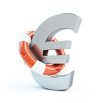 lifebuoy euro symbol isolated on a white background