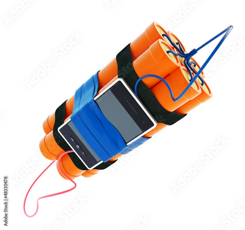 Illustration: dynamite mobile phone time bomb dynamite mobile phone time bomb