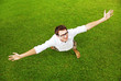 Happy people on the grass