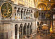 Hagia Sophia column and chandelier Istanbul Turkey