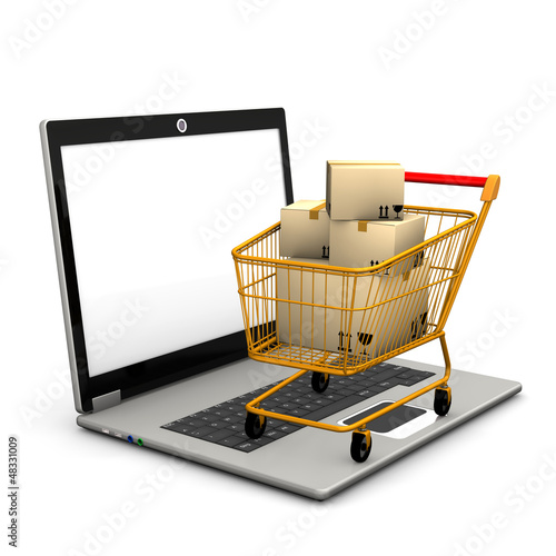 Illustration: Laptop Shopping Cart Laptop Shopping Cart