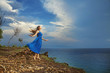 Blue dress, woman