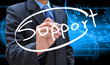 businessman hand writing support