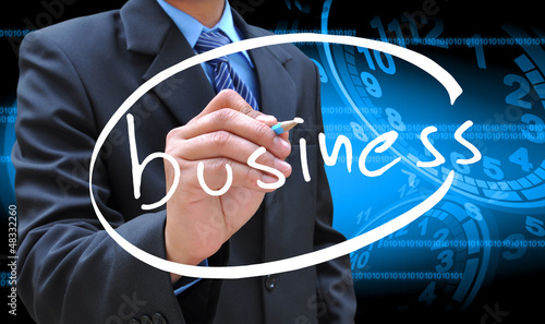 Photo: businessman hand writing business businessman hand writing business