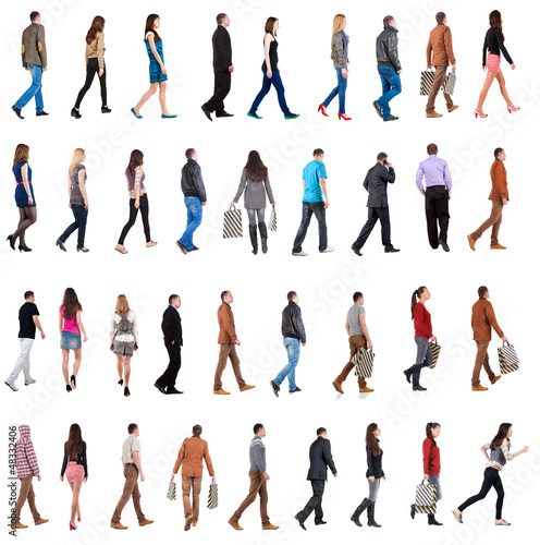Photo: collection " back view of walking people ". collection " back view of walking people ".