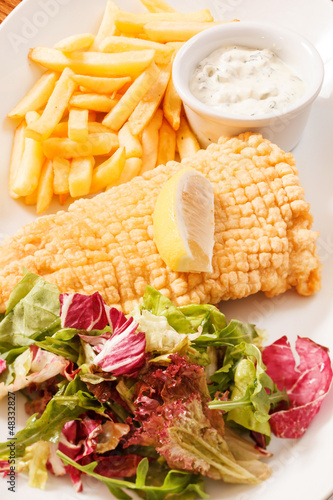 Photo: fish with french fries potatoes fish with french fries potatoes