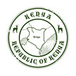 Grunge rubber stamp with the name and map of Kenya
