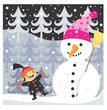 Illustration: Boy and snowman Boy and snowman