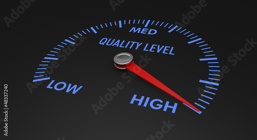 Illustration: speedometer - quality level speedometer - quality level