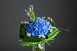 bouquet of blue hydrangea flowers