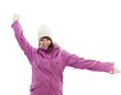 Photo: The happy girl in winter clothes The happy girl in winter clothes