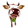Brown cow on a white background - vector