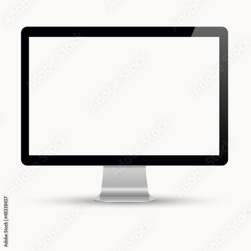 Illustration: Computer display isolated on white background Computer display isolated on white background