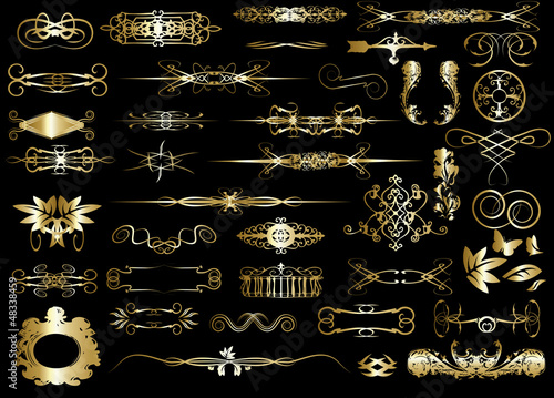 Vector: Set of calligraphic design elements Set of calligraphic design elements