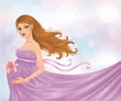 Vector: Beautiful pregnant woman. Beautiful pregnant woman.