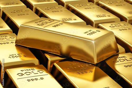 Illustration: Stacks of gold bars Stacks of gold bars