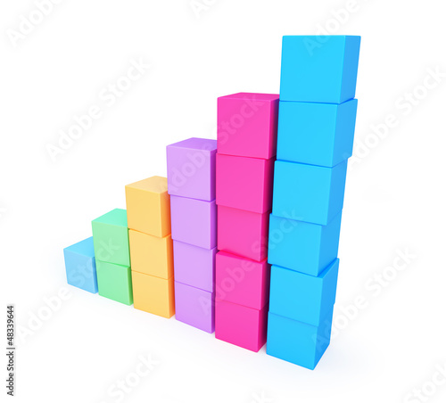 Illustration: business chart with toys business chart with toys