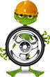 Vector: Frog and the wheel Frog and the wheel