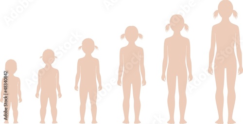 Vector: Vector illustration of woman-child's figure fron 1 to 10 years Vector illustration of woman-child's figure fron 1 to 10 years