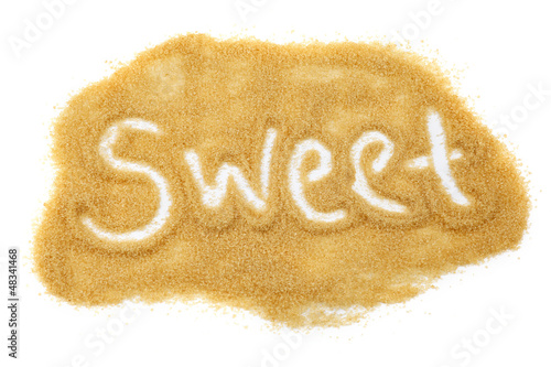 Photo: Sweet written in sugar Sweet written in sugar