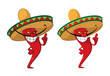 Vector: hot pepper smile set hot pepper smile set