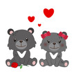 illustration of a pair of Formosan black bear