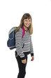 Photo: Schülerin mit einer Schultasche Schülerin mit einer Schultasche